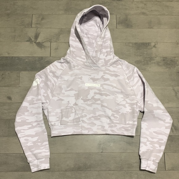Alphalete Identity Pro Crop Hoodie - Silver Camo - Medium - Picture 5 of 9